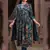 Navy blue printed & handwork rayon readymade salwar kameez alia cut with two pocket stitched