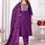 Purple embroidery & sequence silk salwar kameez readymade stitched
