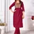 Red embroidery & sequence silk salwar kameez readymade stitched