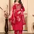 Red embroidery & sequence silk salwar kameez readymade stitched