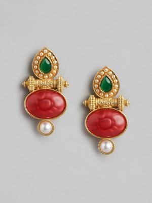 Maa lakshmi with peacock pendant chain and earrings jewelry set for women girls 5