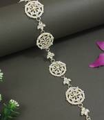 gold plated traditional floral kundan & pearl sheeshphool matha patti sheeshpatti 