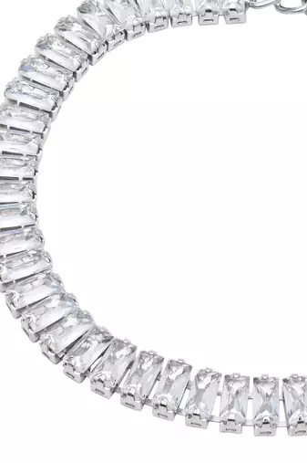 stylish silver plated cubic zirconia american diamond adjustable bracelet for women 
