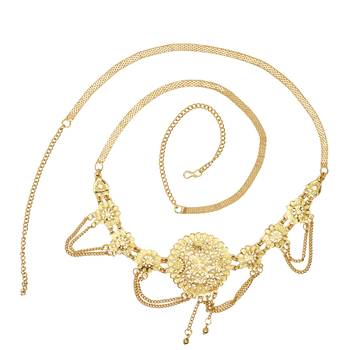 gold plated traditional adjustable boho waist chain/belly chain/kamarband for women  2