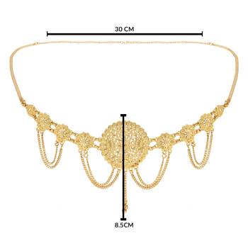 gold plated traditional adjustable boho waist chain/belly chain/kamarband for women  5