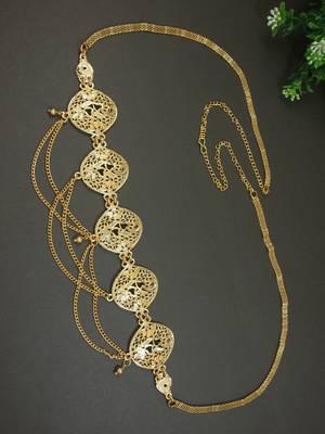 gold plated traditional multi layered adjustable boho waist chain/belly chain/kamarband  1