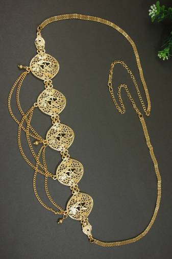 gold plated traditional multi layered adjustable boho waist chain/belly chain/kamarband 