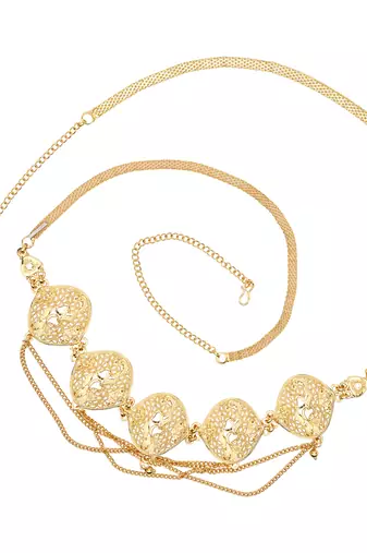 gold plated traditional multi layered adjustable boho waist chain/belly chain/kamarband 