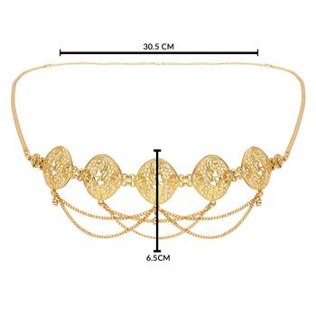 gold plated traditional multi layered adjustable boho waist chain/belly chain/kamarband  5