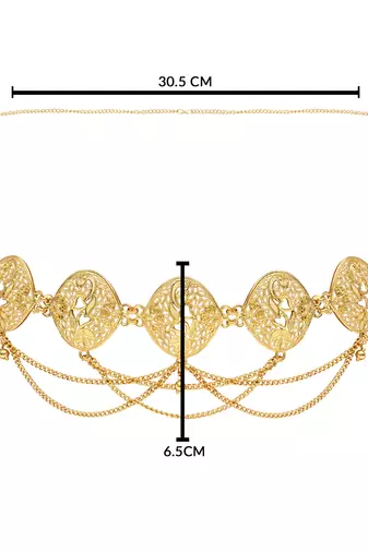 gold plated traditional multi layered adjustable boho waist chain/belly chain/kamarband 