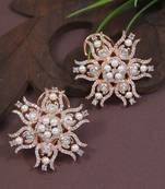 stylish latest fashion rose gold plated cubic zirconia american diamoand earrings for women 