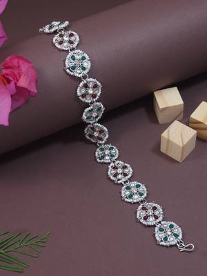 silver plated traditional floral kundan pearl rajasthani sheeshphool matha patti/sheeshpatti  1