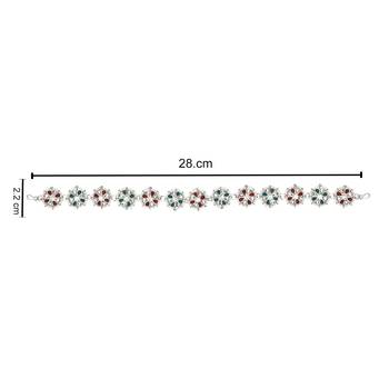 silver plated traditional floral kundan pearl rajasthani sheeshphool matha patti/sheeshpatti  3