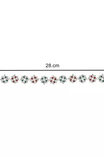 silver plated traditional floral kundan pearl rajasthani sheeshphool matha patti/sheeshpatti 