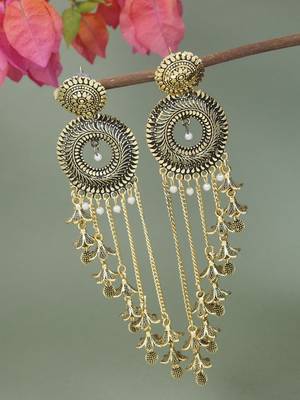 traditional lightweight multi layered dangle jhumka earrings for women  1