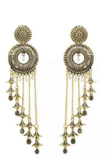 traditional lightweight multi layered dangle jhumka earrings for women 