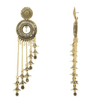 traditional lightweight multi layered dangle jhumka earrings for women  3