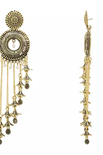 traditional lightweight multi layered dangle jhumka earrings for women 