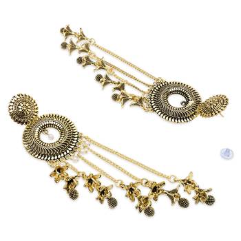 traditional lightweight multi layered dangle jhumka earrings for women  4