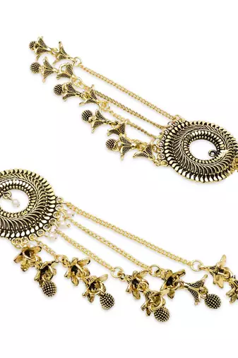 traditional lightweight multi layered dangle jhumka earrings for women 
