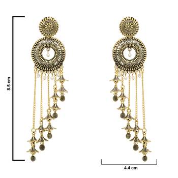 traditional lightweight multi layered dangle jhumka earrings for women  5