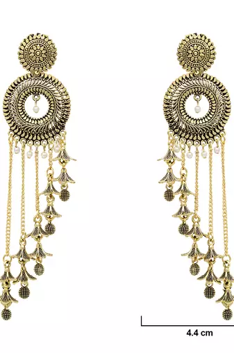 traditional lightweight multi layered dangle jhumka earrings for women 