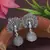 ethnic silver oxidised afghani jhumka earrings for women 