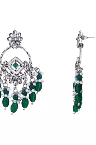 traditional kundan & pearl chandbali dangle earrings for women 