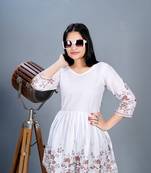 White printed cotton short peplum top.