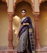 Wine pure bandhani silk saree with blouse piece