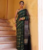 Green Pure Bandhani Silk Saree with Blouse Piece 