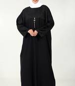 Graceful nida kaftan abaya with stone & tassel detailing