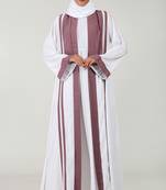 Elegant 2-piece crepe shrug abaya with contrast detailing & inner lining