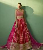 red Bridesmaid lehenga choli with dupatta set