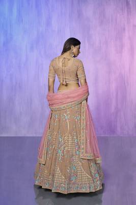 mauve heavy work lehenga with vibrant blouse and contrast dupatta 3