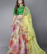 Giant flower printed lehenga choli set