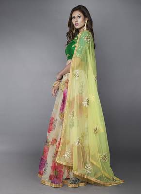 Giant flower printed lehenga choli set 2