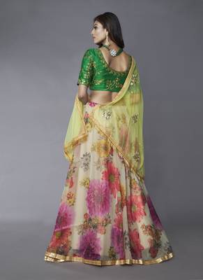 Giant flower printed lehenga choli set 3