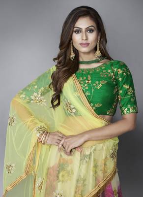 Giant flower printed lehenga choli set 4