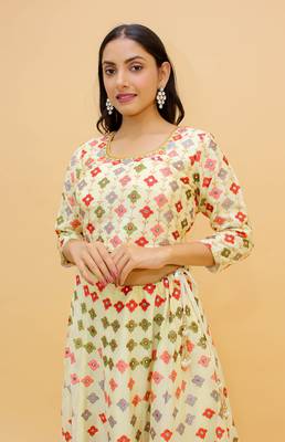 Cream Color Georgette Base Mirror Work Lehenga Choli For Women 4