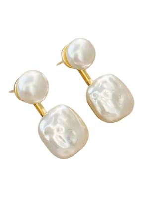 Contemporary white stone gold plated korean earring for women 3