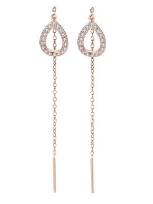Gold plated cubic zirconia studded drop shape party earring for women 2