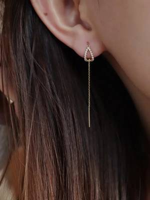 Gold plated cubic zirconia studded drop shape party earring for women 4