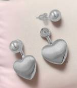 Heart shape designer silver plated designer earrings for women