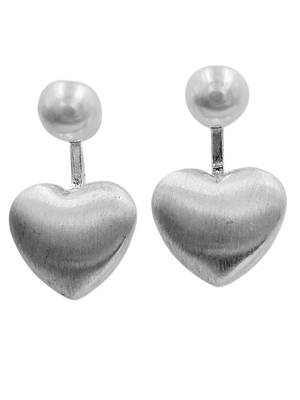 Heart shape designer silver plated designer earrings for women 2