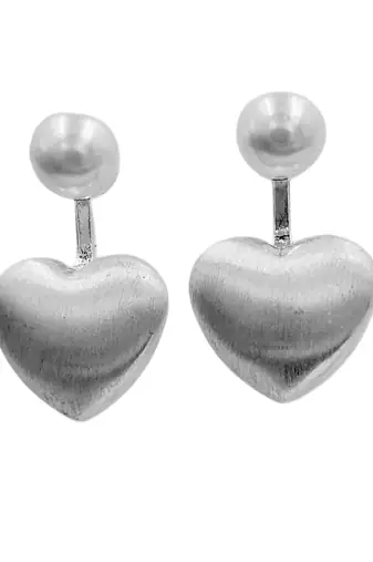 Heart shape designer silver plated designer earrings for women