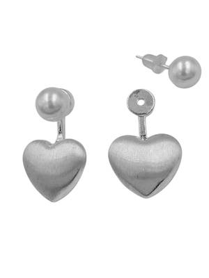 Heart shape designer silver plated designer earrings for women 3