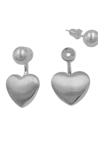 Heart shape designer silver plated designer earrings for women