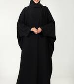 Luxurious tiktok fabric kaftan abaya with crystal stone work-black