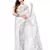 Cotton blend handloom white jamdani saree